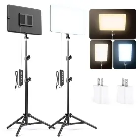 Sh-l12 Scrhot 2 Pack Led Video Light Kit Studio Lights With 51.9ftft Tripod Stand Photograp