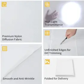 Selens 711281665605 1 Yard X 67 Inch / 1m 1.7m Diffusion Fabric Nylon Silk White Seamless Light Mo #3