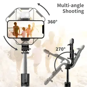 Selfieshow 738630277386 Selfie Stick With Fill Light 104cm Extendable Tripod Wirel #3