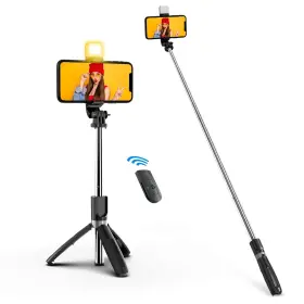 Selfieshow 738630277386 Selfie Stick With Fill Light 104cm Extendable Tripod Wirel
