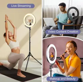 Sensyne 445002026017 10ftft Ring Light With 50ftft Extendable Tripod Stand Led Circle Lights #2