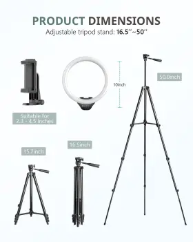 Sensyne 735812902890 10 Inch Ring Light With Stand And Phone Holder Led Selfie Trip #2