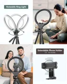 Sensyne 735812902890 10 Inch Ring Light With Stand And Phone Holder Led Selfie Trip #3