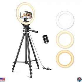 B08b3x7nxc Sensyne 10ftft Ring Light With 50ftft Tripod Led Circle And Phone Holder For Streaming