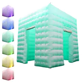 Sewinfla 765828817307 2 Door Inflatable Photo Booth 8.2ftx8.2ft Portable 16 Colors Dimmable Shooti