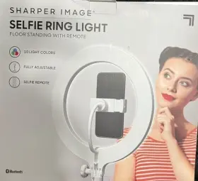 Sharper Image 843479148664 Social Star Selfie Ring Light Adjustable Stand Remote Bluetooth
