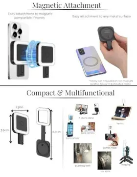 Cl-v18 Shenzhen Kuaimen Photography Equipment Co. Ltd Magnetic Led Selfie Light With 180 Arm Magsafe Rechargable Mount #3