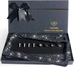 Lpf-01 Shering 726085007405 Bling 2 Pack License Plate Frame With Premium Gift Box 1200pcs Rhineston