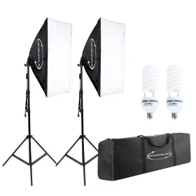 Showmaven 810158421493 Softbox Lighting Kit Studio Lights With 2 135w Bulbs 5500k Continuous Photog