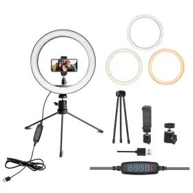 Desktop-10 Shsy Lvsezm 10ftft Ring Light With 7.4-inch Stand Led Selfie Ringlight - Suitable For Phon