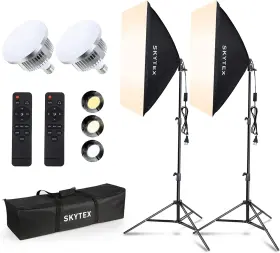 Skytex 445032564565 Softbox Lighting Kit 2pack 20x28in Soft Box 85w 2700-6400k E27 Led Bu