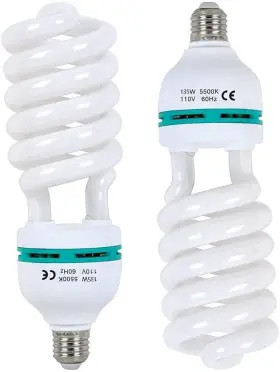 Skytex 729086944052 2pcs 135w Light Bulb 5500k Cfl Daylight Spiral Softbox Lighting Kit In E