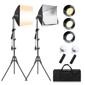 Led470-2 Skytex Softbox Lighting Kit Mini 16x16in Soft Box 2pack 85w 2700-6400k E27