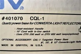 401070cql Smith-victor Lot Of 4. Sv Quartz Powered Base 401070 Cql-1 For Converta-light Reflectors #3