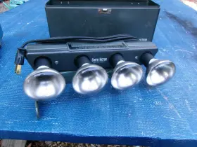 Gl101a Smith-victor Vtg. Gl 101a Movie 4 Light Bar With Original Box Case Tested Works