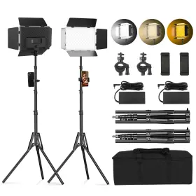Soonpho Sb-fr03294 2pack Led Video Light Kit With Barn Door 12.6 Inch Panel Bi-color 280 Beads