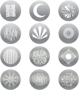 T4093 Soonpho 12-pack Round Gobo Kit 66mm Metal Plate With Different Patterns Work