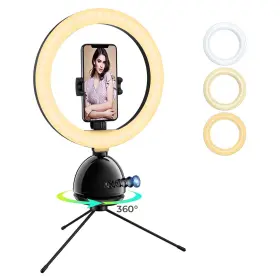 Sopownic 629722456522 Auto Face Tracking Phone Holder And Tripod With Selfie Ring Light No App Required #2