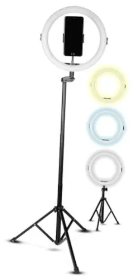 Sqtck-1 Sound Around 11 Led 12w Selfie Ring Light R11 With Wired Control Tripod Stand White