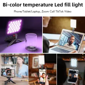 Spark Sync 608275580595 60 Led 2000mah High Power Rechargeable Clip Fill Video Conference Light With #3