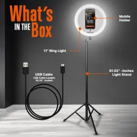 Squatz 842893155623 11 Led 12w Selfie Ring Light R11 With Wired Control Tripod Stand 6 Se #2