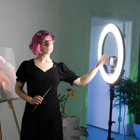 Studio Designs 445035328393 Artograph 18 Inch Led Selfie Ring Light With Tripod Stand And Phone Clamp For Live Str #2