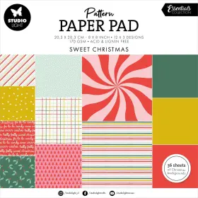 5a0023hd-1g6nn Studio Light Essentials Paper Pad 8 Inch X8 36/pkg-nr. 199 Sweet Christmas 5a0023hd