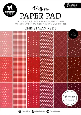 5a0023jk-1g6ps Studio Light Pattern Essentials Paper Pad 5.83 Inch X8.25 -nr. 207 Christmas Reds 5a0