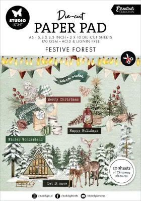 5a0023jw-1g6hc Studio Light Essentials Die-cut Paper Pad 5.83 Inch X8.25 20/pkg-nr. 204 Festive For