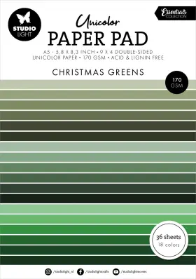 5a0023k9-1g6jv Studio Light 2 Pack Unicolor Essentials Paper Pad 5.83 Inch X8.25 -nr. 206 Christmas