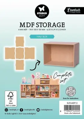Lesmdf12 Studio Light Mdf Storage Essentials-nr. 12 Half Box