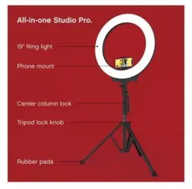 Studio Pro 841351178501 On Air 19-inch Ring Light Led With Tripod Stand #3