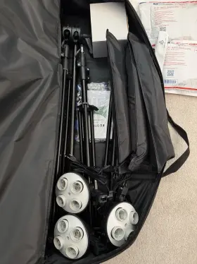 H9004sb2 Studiofx 2400 Watt Photography Soft Box Photo Lighting Kit 16 Inch X24 Boom Arm With Sandbag