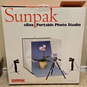 Sunpak 081097300020 Ebox Studio Portable Mini Photo 20 X W Two Spotlights And Tripod