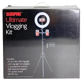 Sunpak 090729614473 - Ultimate Vlogging Kit With Boya Cardioid Microphone For Smartphone Ne