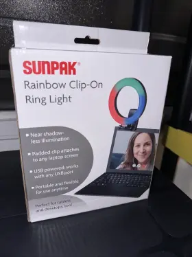 Sunpak 090729615128 -rainbow Ring Light With Adjustable Clip