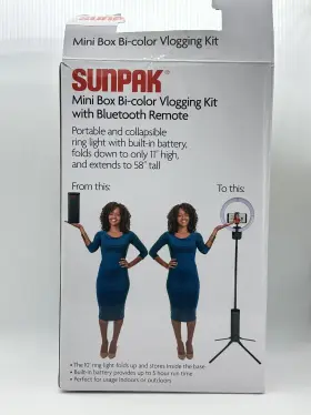 Vgc-led136-10mb Sunpak Mini Box Self-storing Collapsible Bi-color Vlogging Kit Black #2