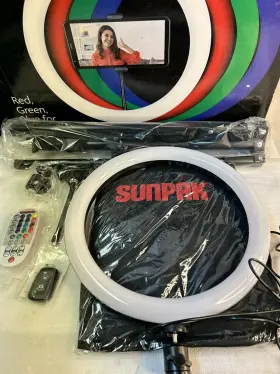 Vl-led144-12rgb Sunpak 12 Inch Rainbow Ring Light Vlogging Kit - Red Green Blue #3