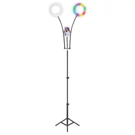 Sc-2710sr Supersonic 639131227101 Double 8-inch Selfie Ring Light 3 Color Lighting Modes