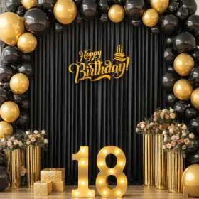 Lcp040602 Suppromo 10ft X Black Backdrop Curtain For Parties Wrinkle Free Dr