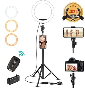 Suproot 614958984949 8 Inch Ring Light Upgraded Selfie With Tripod Stand And Cell Phone Holder