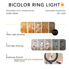 3000k-58 Switti 795787036945 Led Ring Light With Stand And Phone/ipad Holder 19 Inch 60w Bicolor #2