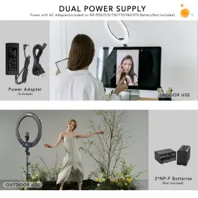 3000k-58 Switti 795787036945 Led Ring Light With Stand And Phone/ipad Holder 19 Inch 60w Bicolor #3