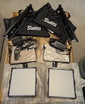 Sw-s45c Switti Professional Led Video Light Panel Set Dimmable Bi-color Photography