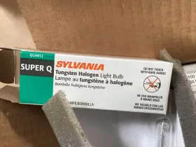 58755-3 Sylvania New Box Of 12 100q/cl/dc Esr 100w 120v Halogen Lamp Quartz #2