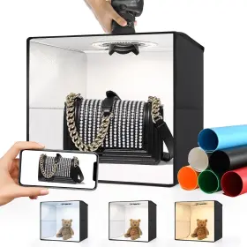 Syscloud 445015965990 Portable Photo Studio Light Box 16 Inch X16 Professional Dimmable Shooting Tent Kit