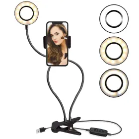 Talkworks 705954049036 Talk Works Selfie Ring Light Cell Phone Holder Compatible With Iphone 15/14/13/1