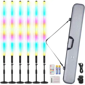 130o Taoxirgb 6pack Rgb Tube Light 4ft Rechargeable 4800mah Dj Lights Bar With Case Wi