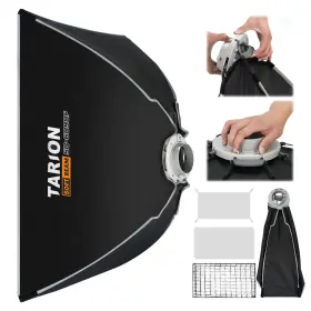 Trn-0037-1-eu Tarion Foldable Bowens Softbox With Grid Quick One-step Open/lock 23.6x35.4in 60x