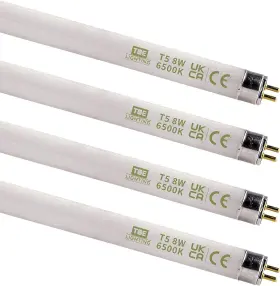 Tbe-t5-8w-6500k-4pack Tbe Lighting 8w / 12 Inch Daylight White 6500k Tubes - F8t5/d Fluorescent Tube Lamps 288mm
